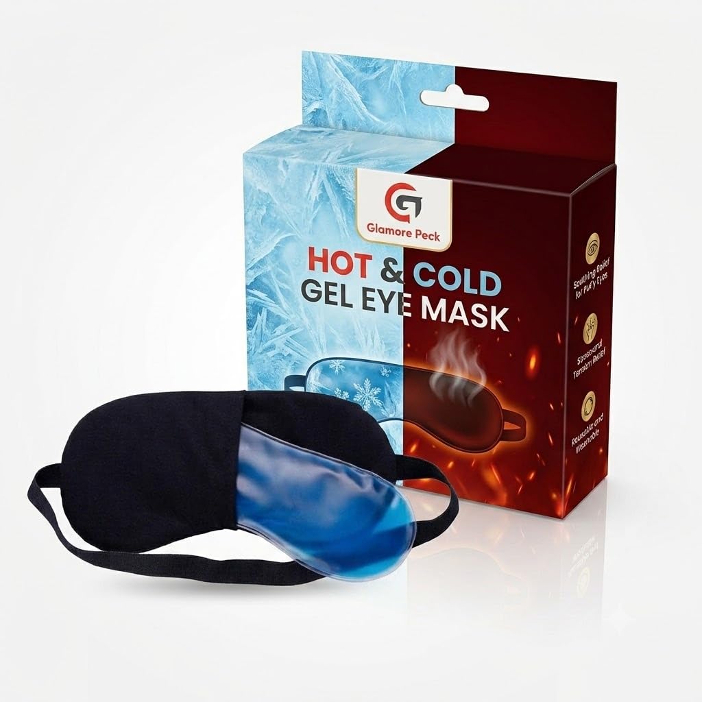 Hot & Cold Gel Eye Mask | Cooling Eye Mask for Eye Comfort | Reusable Gel Eye Pack with Adjustable Strap for Rest & Relaxation (Mullticolor | Pack Of 1)-image-32