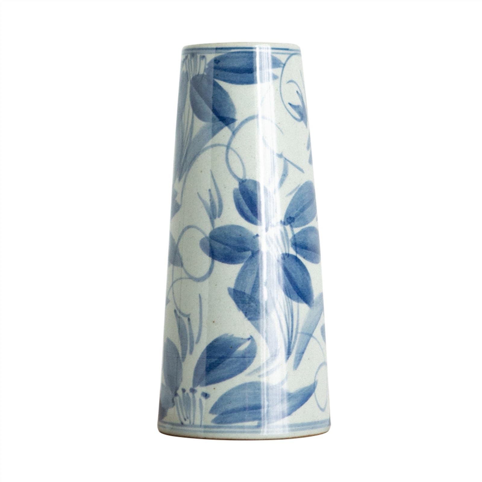 asdchZen Vases Retro Ceramic Vase Blue And White Porcelain Ornament Chinese Flower Vessel Living Room Porch Flower Arrangement Flowers Vases
