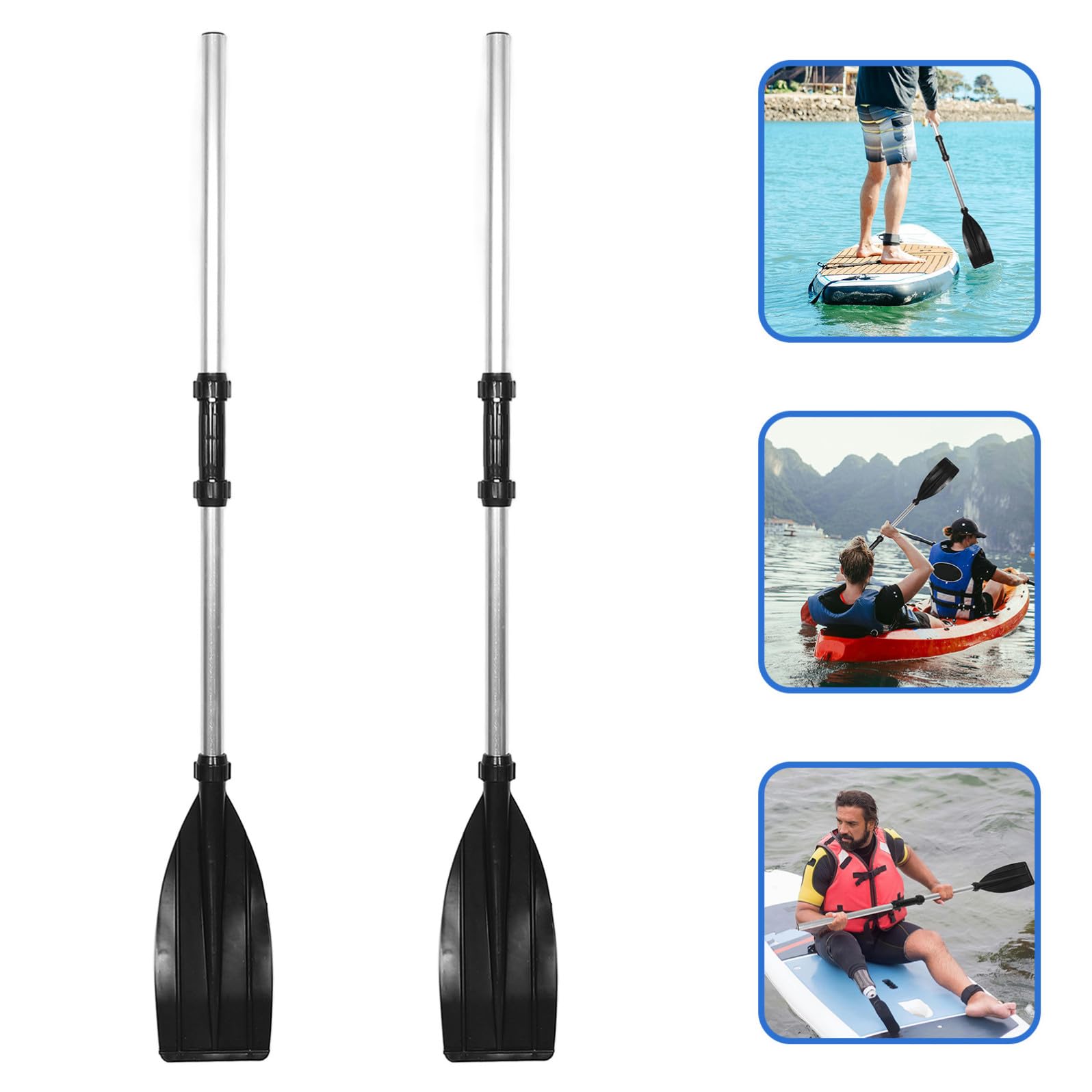 ULTECHNOVO Set di Pagaie in Lega di Alluminio Leggere e Portatili Impugnatura Antiscivolo per Kayak e Imbarcazioni Gonfiabili per Kayak e Sport Acquatici