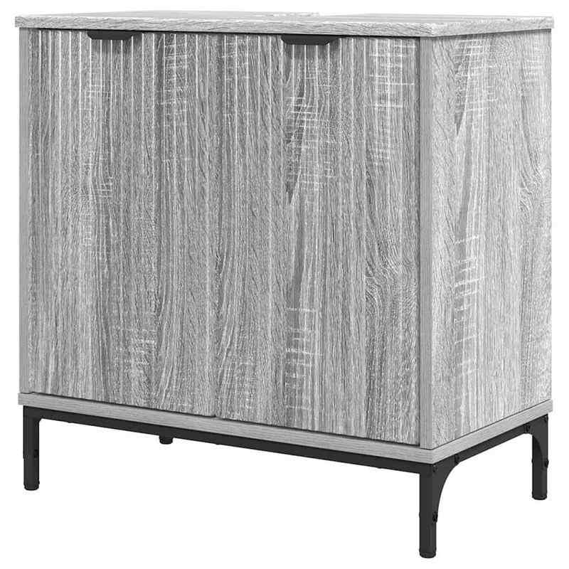 Eleganz Armario de lavabo Sonoma gris 60,5 cm – Juego de muebles de baño de madera, ahorro de espacio para baños pequeños, solución de almacenamiento moderna con puerta