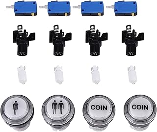 24Mm Arcade Button Butts 4 X Led Start Push Button Kit Part Player 2 Player Led Coin Buttons for Arcade