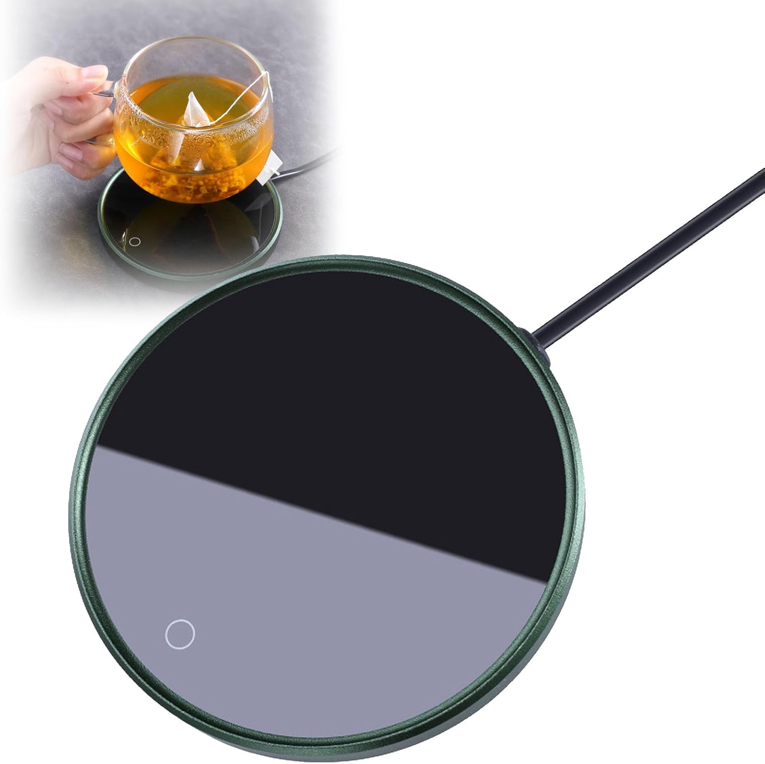 Bottle Cooler Iced Coffee Mug Warmer for Desk Electric Coffee Cup Warmer 13MM Lightweight Body，Constant Temperature to 55 ° C，Diameter 120mm(Color:A)