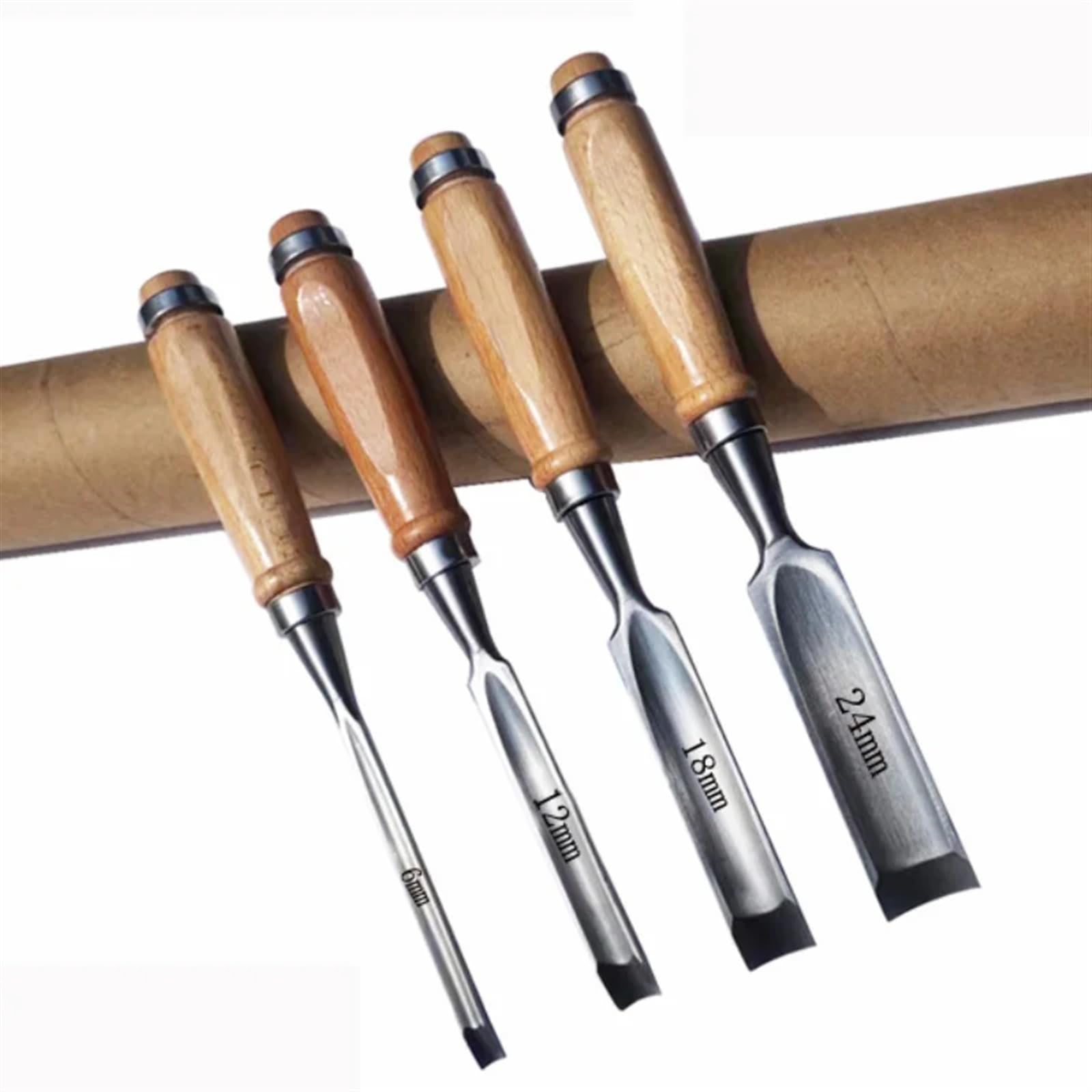 TGBHM Carpentry Chisel Professional Joinery Half Gouge Flat Woodworking Sculpture Tool Wood Carving Chisels Set Woodcut Carving,Vanadium steelFlat