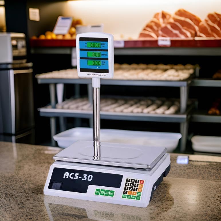 Bilancia da Banco Elettronica Digitale Professionale e Commerciale, Portata max 40 Kg Con Display -Negozio, Casa, Azienda, Supermercati Fiere - Pesapacchi
