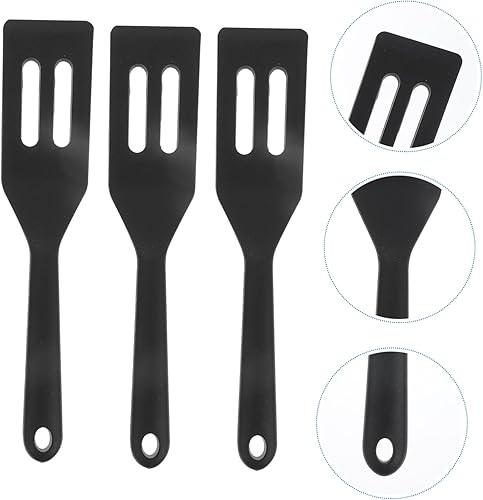 Miniatura 8 de BESPORTBLE Espátula para galletas, espátulas de volteador de pescado, espátulas ranuradas, espátulas antiadherentes de silicona, espátulas de pizza,