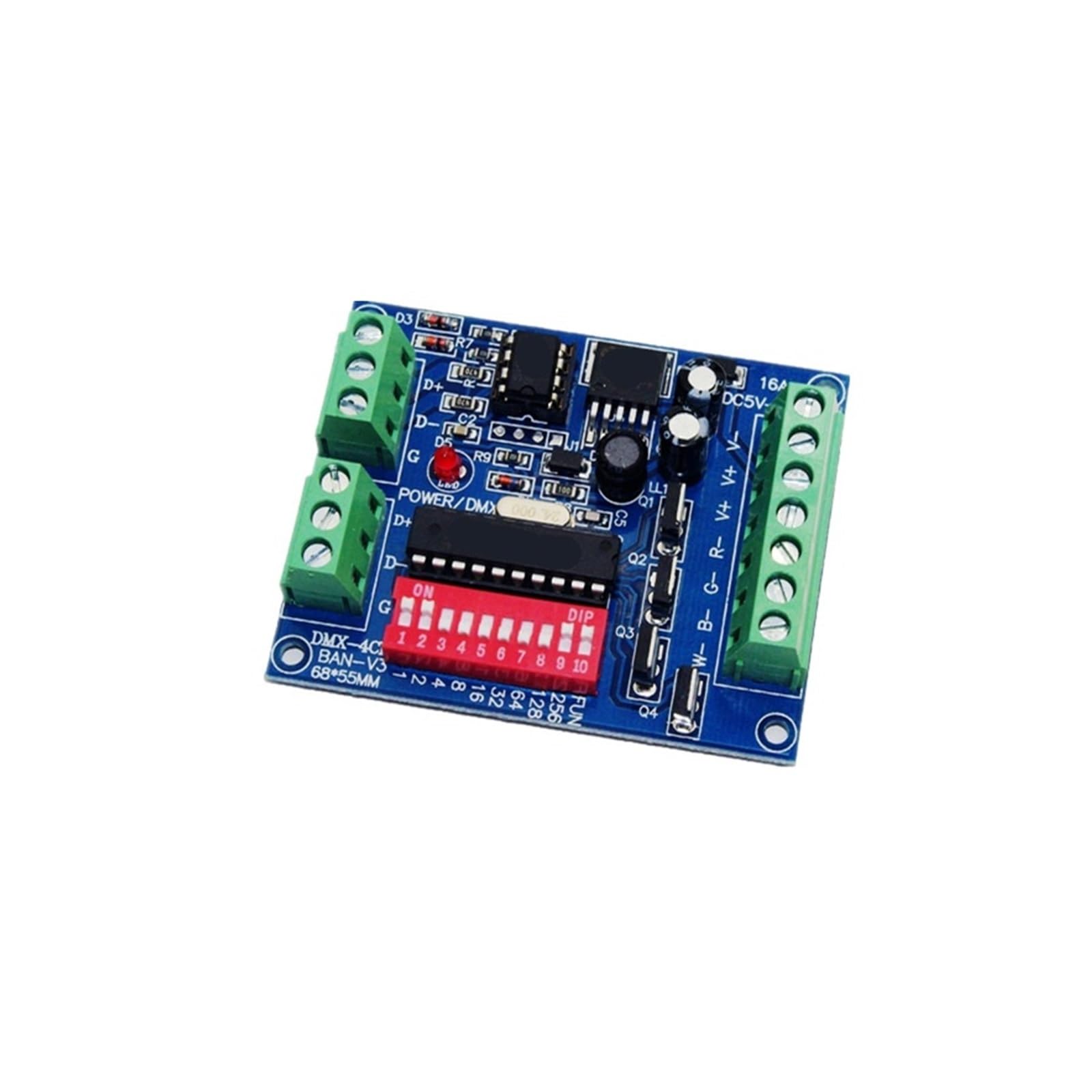 ZXAOMMBEA DC5V 12V 24V 36V 3CH 4CH 6CH 8CH 9CH 12CH 18CH 27CH 36CH Channel LED DMX512 Controller Board decoder for Lights(4CH)