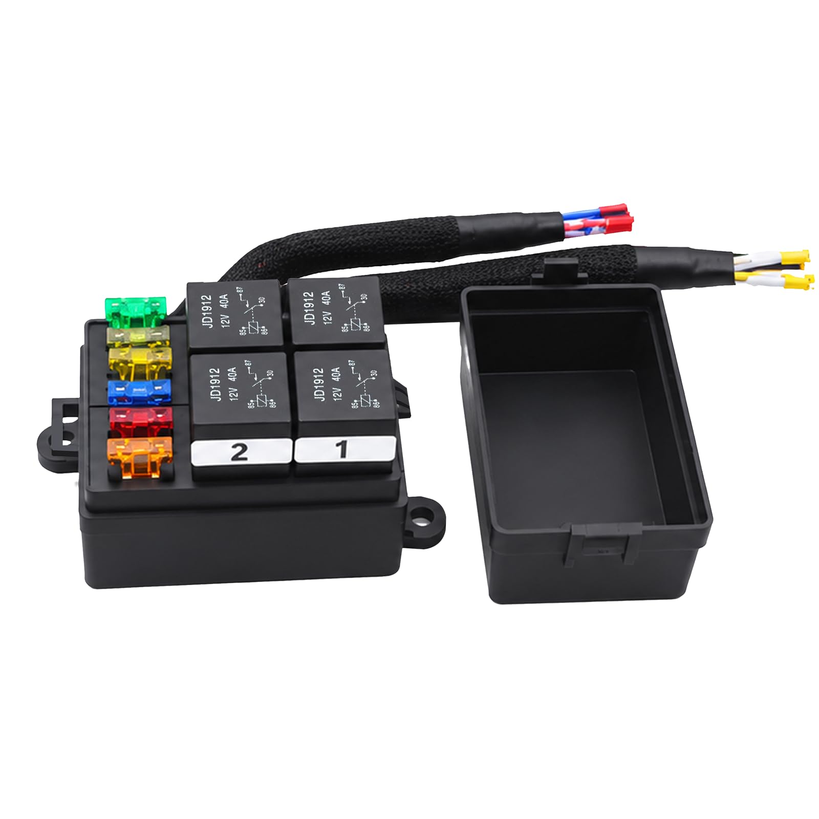 12V Pre-Wired Fuse and Relay Box Kit with 4 x 40A Relays & 6 ATC/ATO Fuses, Universal 4-Pin Relay Block for Cars, Trucks, Jeeps-image-25