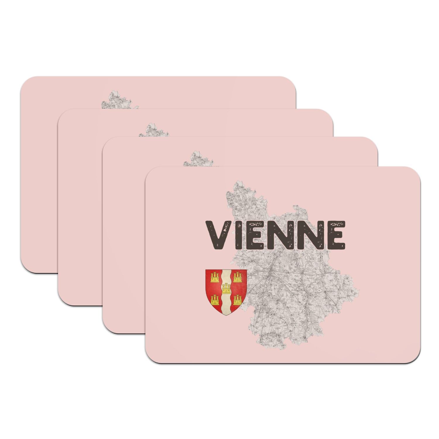Sets de table antidérapants caoutchouc rose Vienne 86 contre taches et rayures