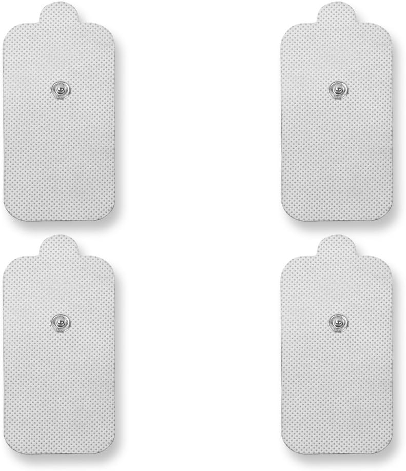 NueMedics Premium Quality Large Replacement Pads for TENS Units - 2 Pairs of Snap TENS Unit Electrodes (4 TENS Unit Pads) - 2" x 4" -
