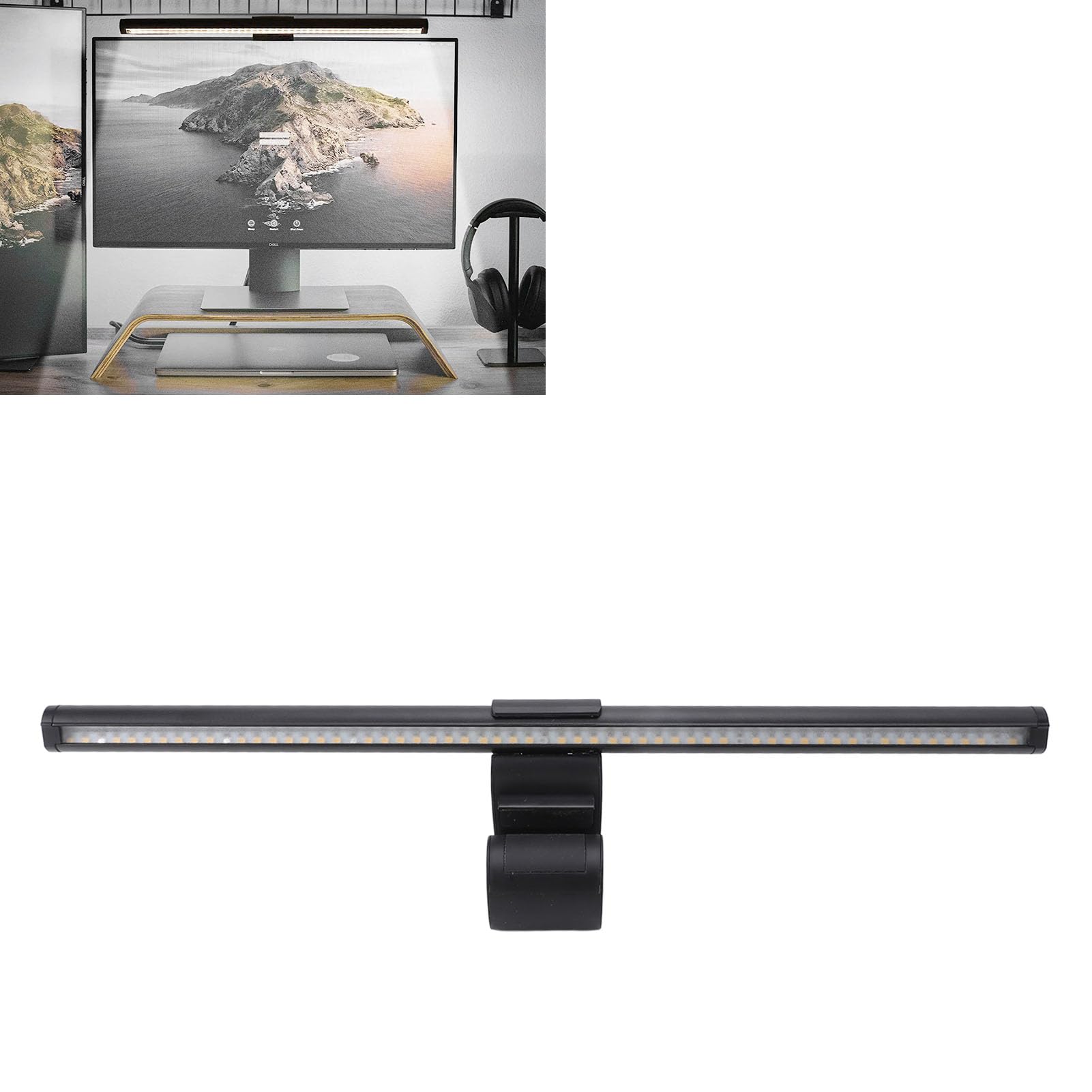 Haofy LED-Computer-Bildschirm-Lichtleiste, stufenloses Dimmen, USB-betrieben, augenschonende Schreibtischlampe mit Ra95 hohem CRI zum Lesen, Spielen