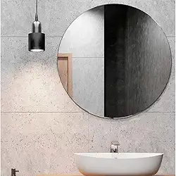 Espelho Redondo Decorativo 30cm Vidro Lapidado Para Banheiro Quarto Sala