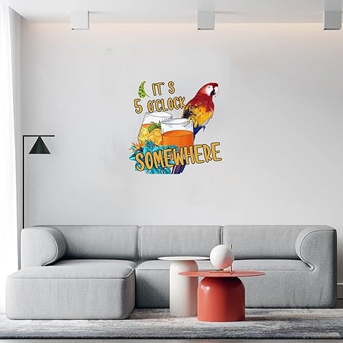 Miniatura 10 de Calcomanías de pared con texto en inglés "It's Five O'clock Somewhere School" ("It's Five O'clock Somewhere School"), calcomanías de pared