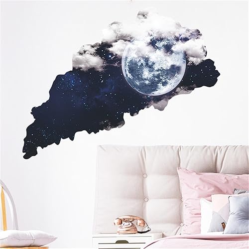 Adhesivo de pared de cielo estrellado de universo 3D, decoración de techo cósmico azul, decoración creativa de pared de cielo estrellado para