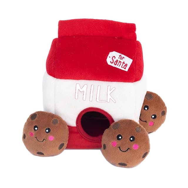 Foto 2 de 2 de ZippyPaws - Hollday Burrow - Santa's Milk and Cookies - Dog - Toy