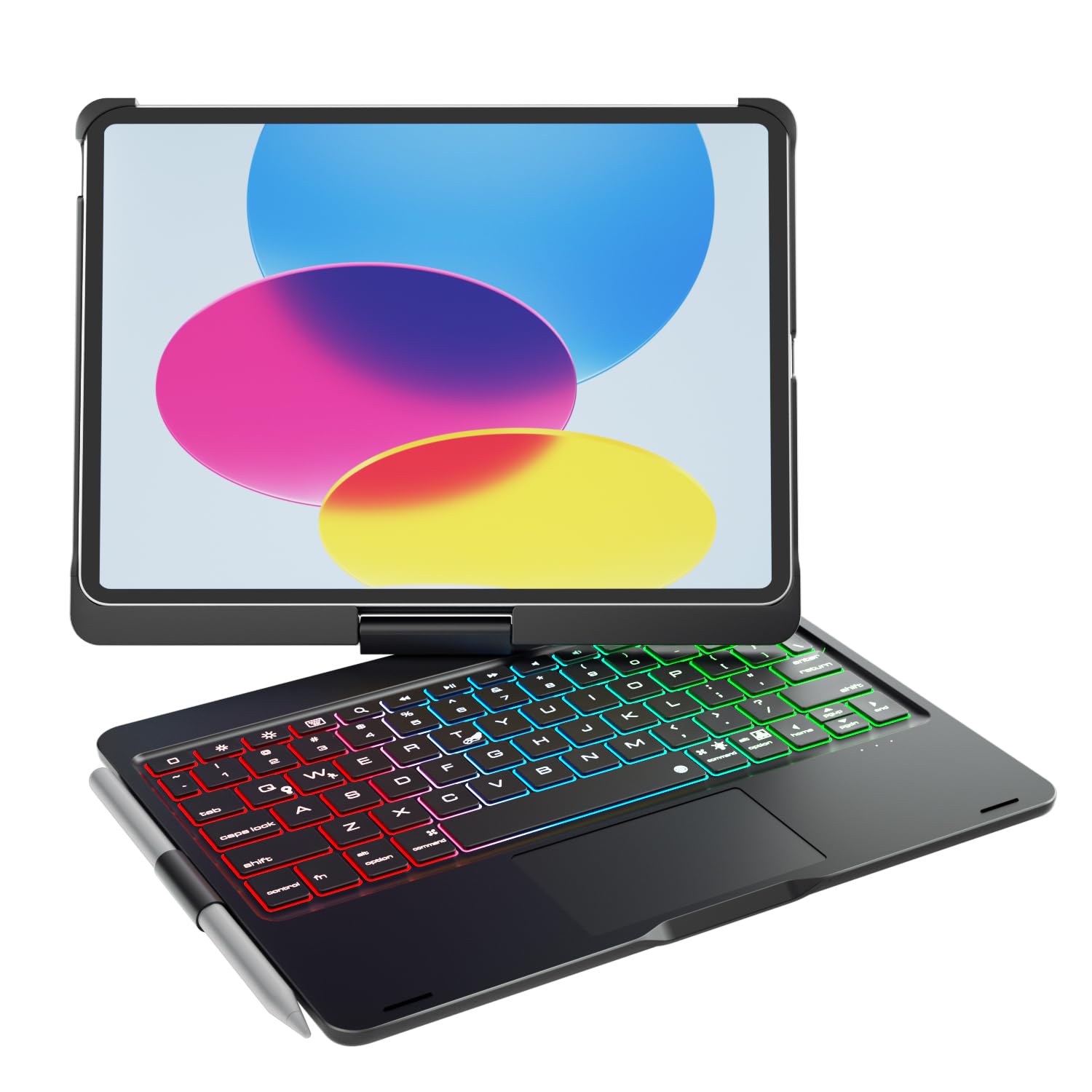 doqo iPad 11th A16 i 10. klawiatura z etui, obracane o 360° etui na klawiaturę do iPada 27.7 cm (czarne)