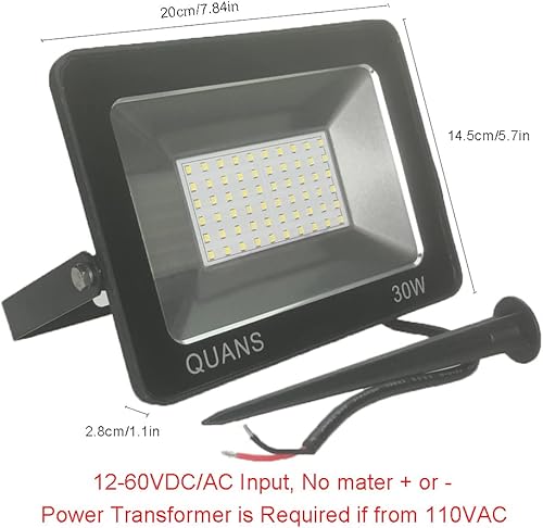 Miniatura 3 de 30W blanco cálido 12V 24V 36V 48V 60V DC AC LED de seguridad al aire libre lavado de pared marina lámpara de luz de inundación, IP65 impermeable