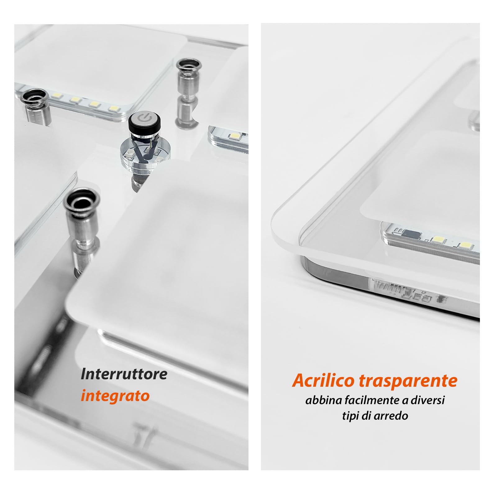 Dream Lighting Plafoniera LED 12v per Camper Caravan Barca 560LM 8W Illuminazione Interni Moderna Dimmerabile 3000K Bianco Caldo