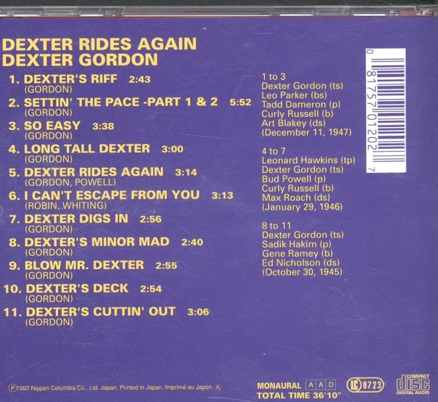 ジャズレコード　Ｄexter Rides Again Dexter Rides Again - YouTube