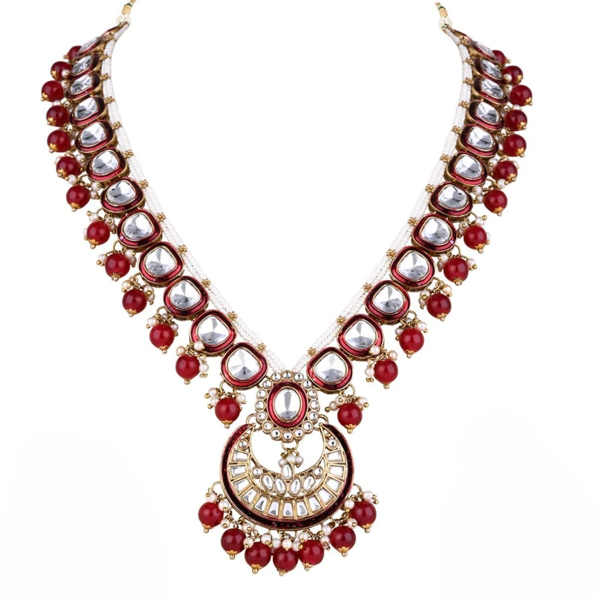 Gold Plated Traditional Kundan & Pearl Dulha Moti Mala with Stone Maharaja Haar/Groom For Men (MLP441M)-image-40
