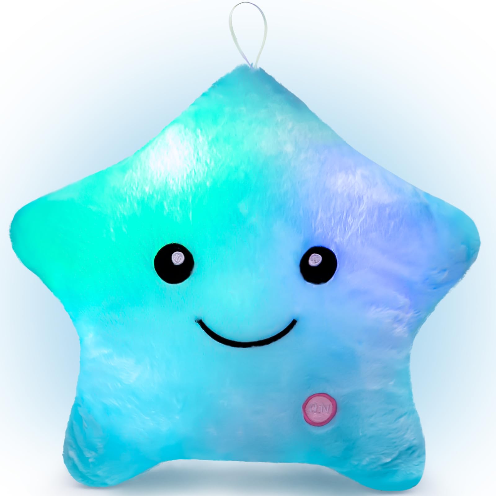 Subao Sensory Toys for Kids with Autism,Pillows for Autistic Children Blue | 14" Light Up Star Soft Plush Toddler Pillow,Autism Sensory Products,ADHD Toys,Birthday Xmas Gifts for boys 3 4 5 6 7 8 9 10