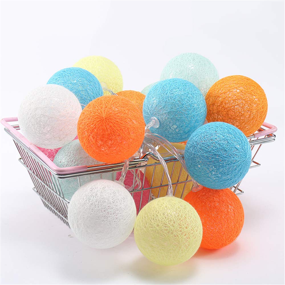 Cotton Ball LED Fairy Lights, Treer Upgraded Indoor Decoration Battery Powered 8 Mode Warm White String Night Light Enough to Decor Party/Indoor/Wedding/Festival (Orange,5m/50LED)