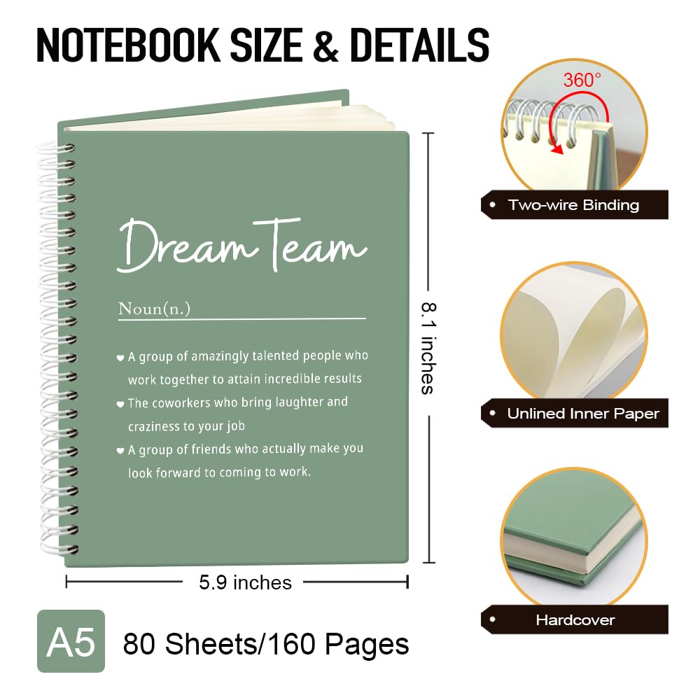 Dream Team Definition - Taccuino a spirale con 160 pagine bianche, con copertina rigida, ottima idea regalo per compagni di squadra, lavoro, colleghi, dipendenti, membri della squadra