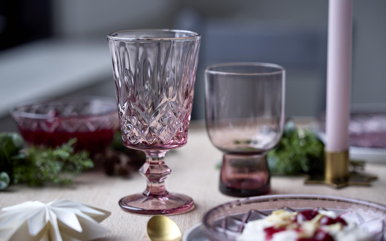 Lyngby Glas Sorrento Şarap Kadehi 4 Adet 29 Cl Pembe