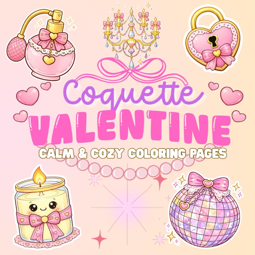 Coquette Valentine: Calm and Cozy Coloring Book