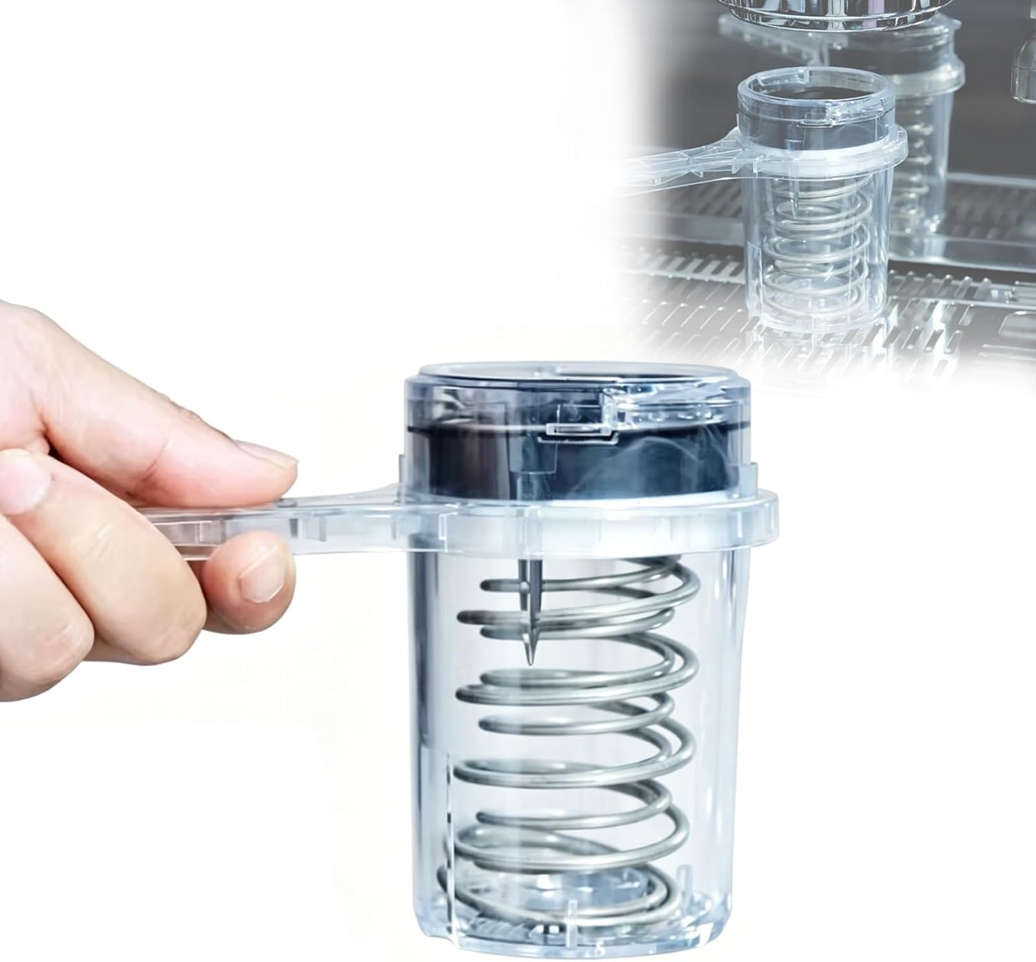 Gobelet De Nettoyage Pour Groupe Dinfusion Espresso 58 Mm, Outil De Nettoyage Transparent Avec Double Valve De Pression Et Protection Contre Les Écoulements, Nettoyeur De Groupe Pour Groupes