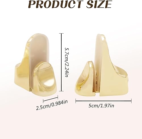 Miniatura 2 de Paquete de 2 abrazaderas de vidrio, abrazaderas ajustables de aleación de zinc brillante para ducha, baño, cocina y barandilla de escalera (dorado)
