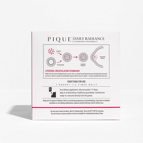 Miniatura 2 de Pique Daily Radiance - Vitamina C liposomal para apoyo inmunológico - 1.000 mg de vitamina C y 1.900 mg de saúco por paquete, potentes antioxidantes