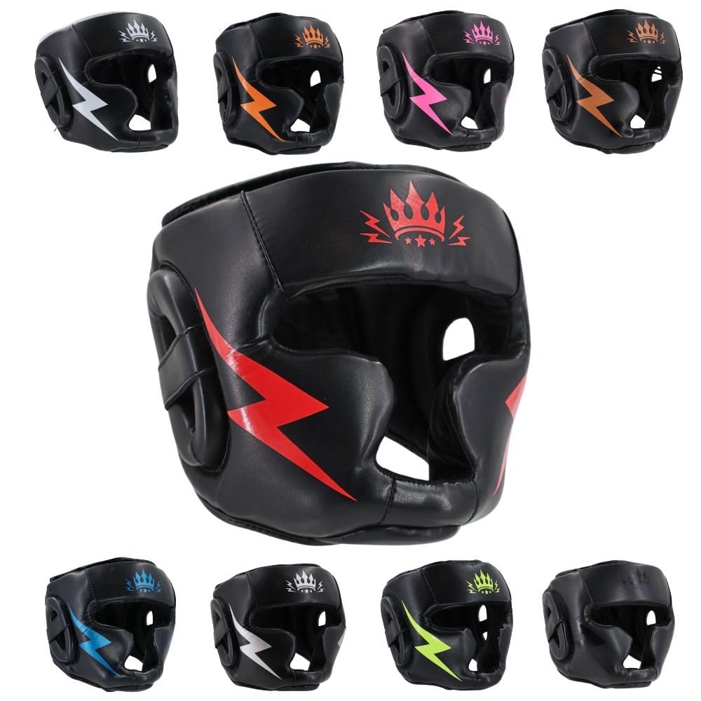 Playerz Element Kids Boxing Headguard, High-Density Martial Arts Head Gear, Triple-Layered Foam, Extensive Coverage for Head, Cheek, Chin, and Ears, Premium Materials and Protection