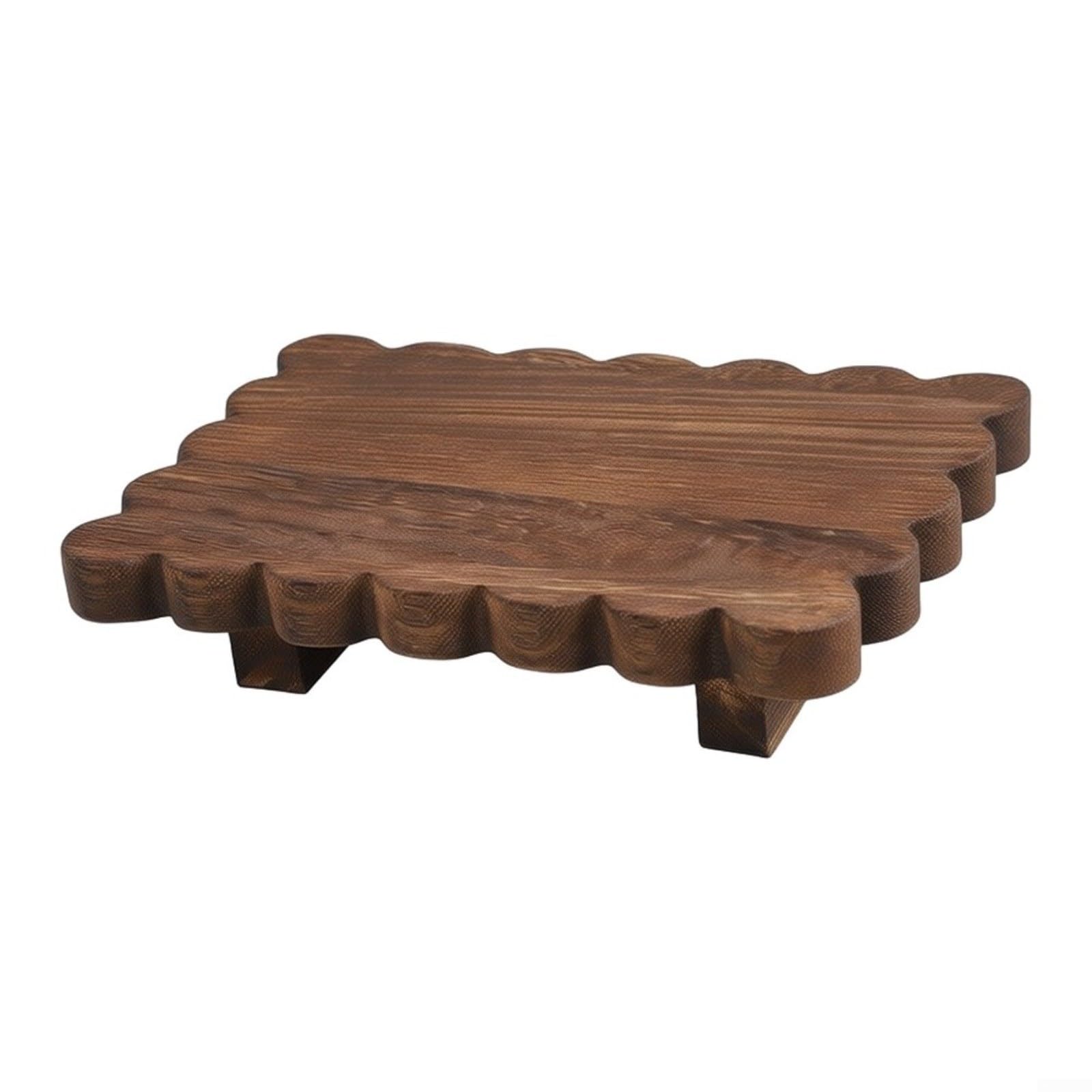 Rustic Scalloped Wood Riser Tray 22x15cm For Soap Candles(1pcs)