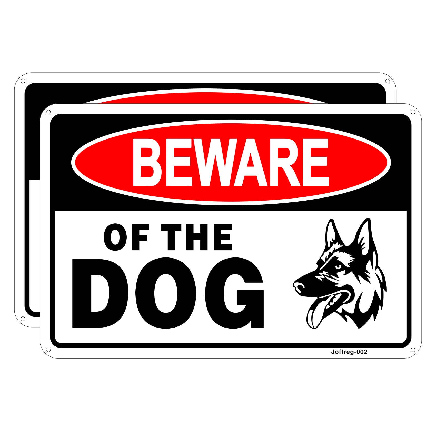 Beware of Dog,Dog Warning Sign,20 x 30 cm,Reflective Aluminum,UV Printed,Weather Resistant,Waterproof,Durable Ink,Easy to Mount,Indoor Or Outdoor Use,2 Pack