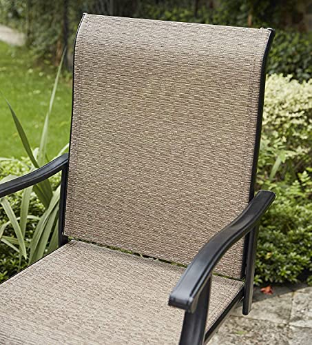 Vicllax Outdoor Swivel Bar Stools-Patio Bar Height Furniture Chair Set, Set Of 2, Black Frame #TOP3