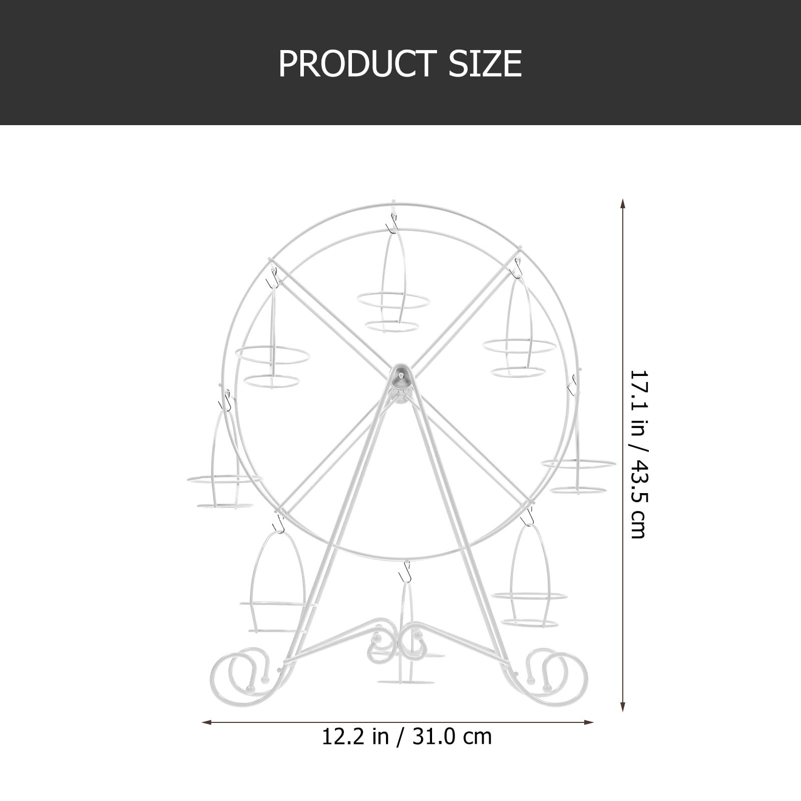 Zerodeko Présentoir à Cupcakes Mariage en Fer Blanc Design Rotatif Forme Grosse Roue Chic pour Fête Élégante Support Gâteau et Dessert Pratique et Moderne