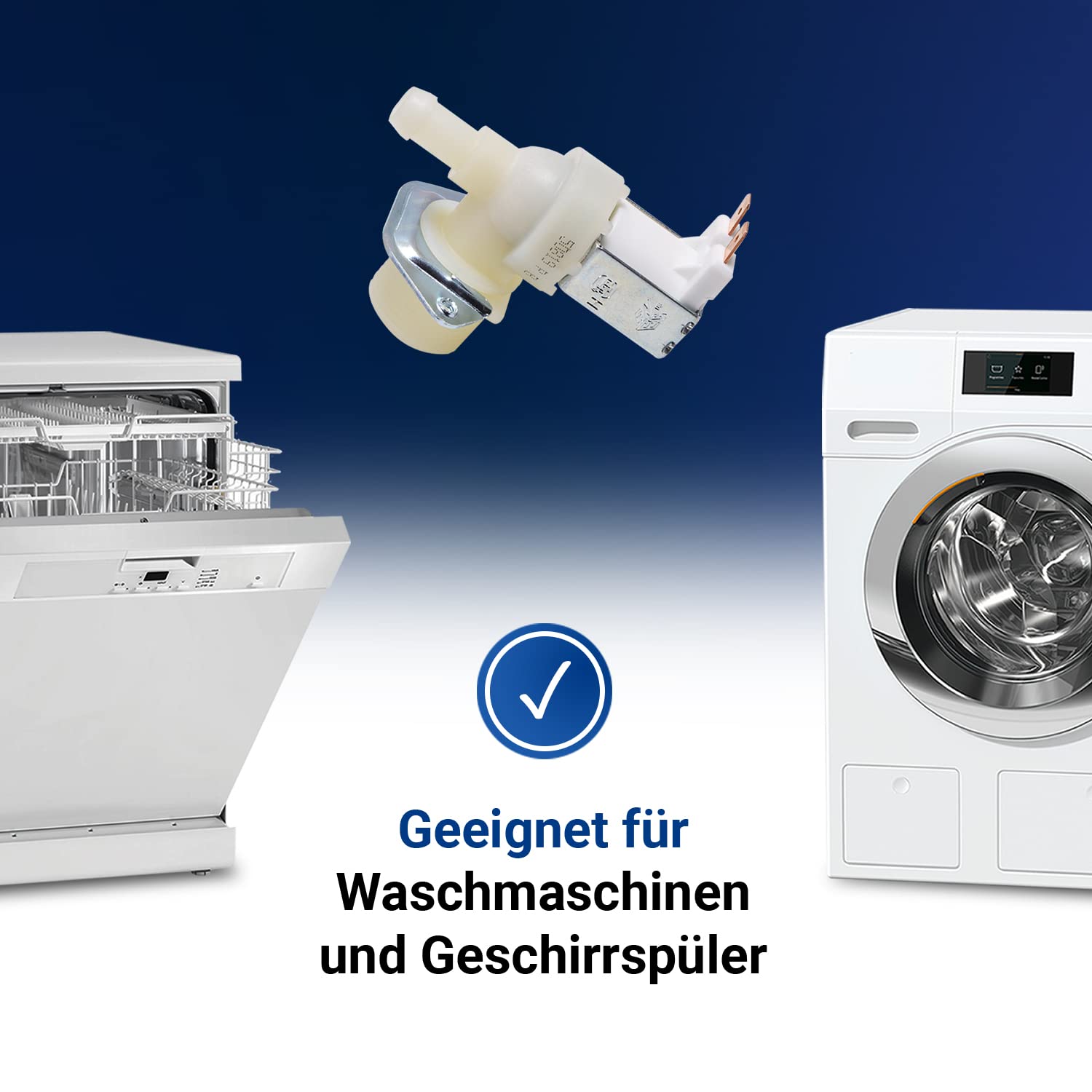 VIOKS Zawór elektromagnetyczny wodny elektryczny 1-drożny 90° 11,5 mm Ø uniwersalny do pralki, zmywarki, zaworu wlotu wody AEG Electrolux Juno Zanker Zanussi Candy Haier Hoover