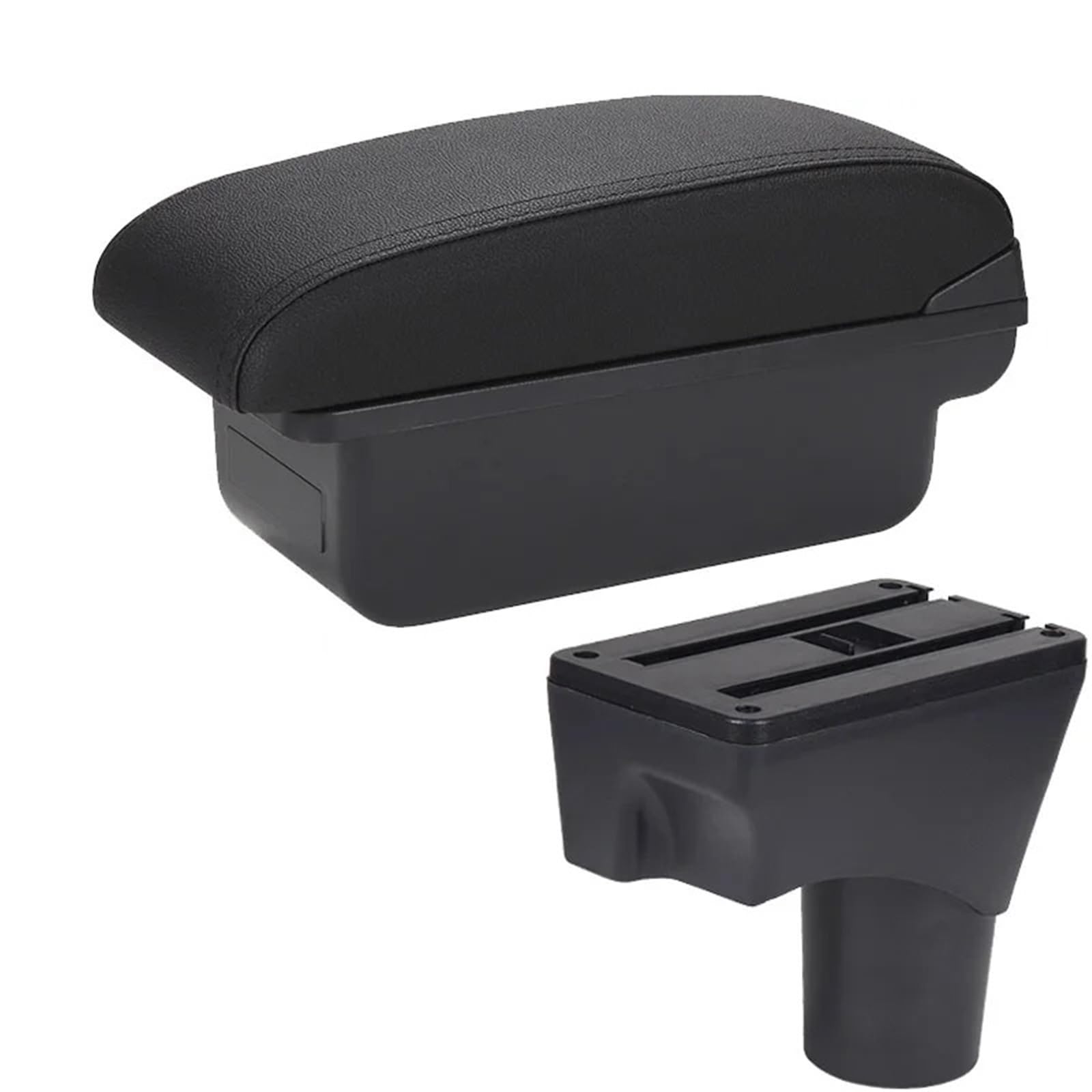 NOKRGQW Car Armrest Box For Nissan For Sunny March Micra K13 2010-2022 Car Armrest Storage Box Retrofit Parts Accessories(C2 Black line NO USB)