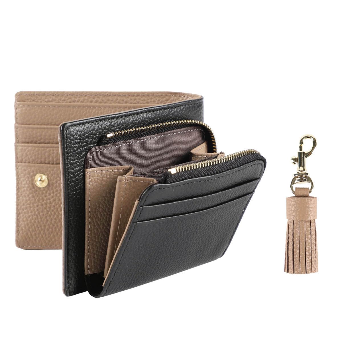 Style on Bag Women's Genuine Leather Bifold Wallet LIZDAYS Liz Days Compact Wallet Card Case [Parallel Import] : Clothing, Shoes & Jewelry