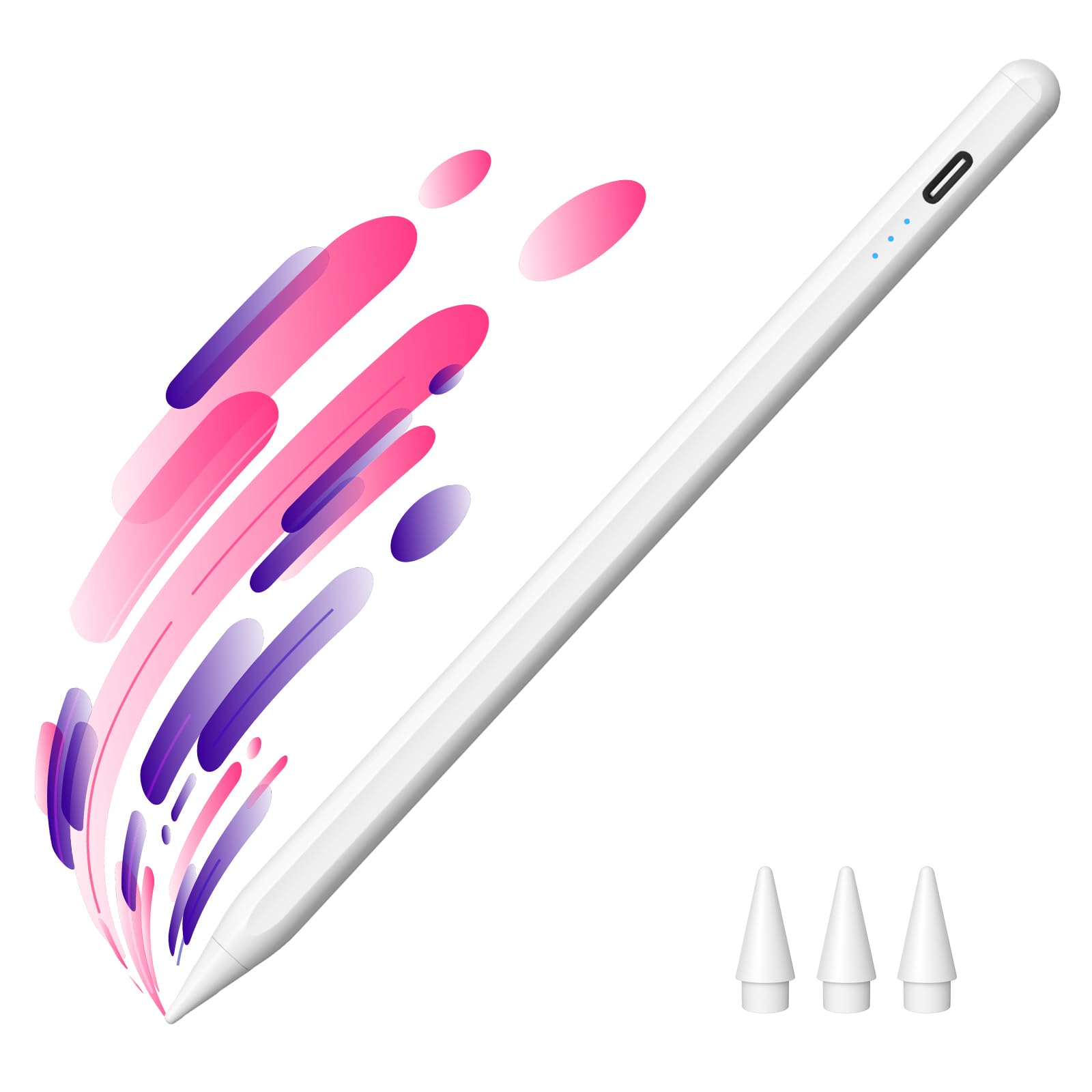 JAMJAKE iPad Pencil, No.1 Sales in US, Stylus with 10 Mins Faster Charge Compatible for 2018‑2026 Apple iPad Gen (6/7/8/9/10/11)/ Air (3/4/5/M2/M3/M4)/ Mini (5/6)/ Pro (11"/12.9"/M4/M5), White