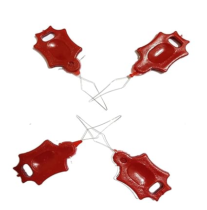 On Blow Needle Threader Plastic Wire Loop DIY Needle Threader Hand Machine Sewing Tool (Random Colors Pack of 3)