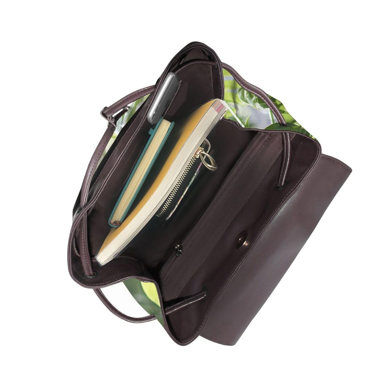 Monstera Deliciosa Banana Palm Print Modny Damski Plecak Do Podróży Pracy Codziennego Użytku Weekendowe Wyjazdy Plecak
