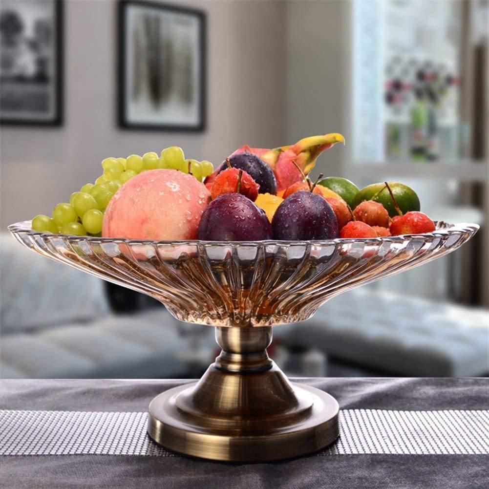 Support Assiette Fruits Verre Transparent Luxe - Grand Bol Service Collation Et Décoration Intérieure