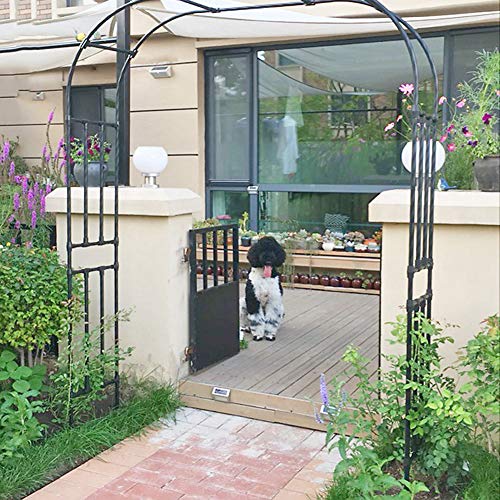 Arche de jardin pergola treillis en fer noir pour décoration de plantes grimpantes - 5