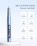 JOREST Kit de perceuse électrique sans fil, 13 en 1 Fichier à ongles rechargeables, 35,000 RPM, Set de débutants, pour ongles de gel acrylique, manucure & Outil de pédicure avec perceuses à ongles et bandes de sable, Cadeaux pour femmes, Aqua Blue