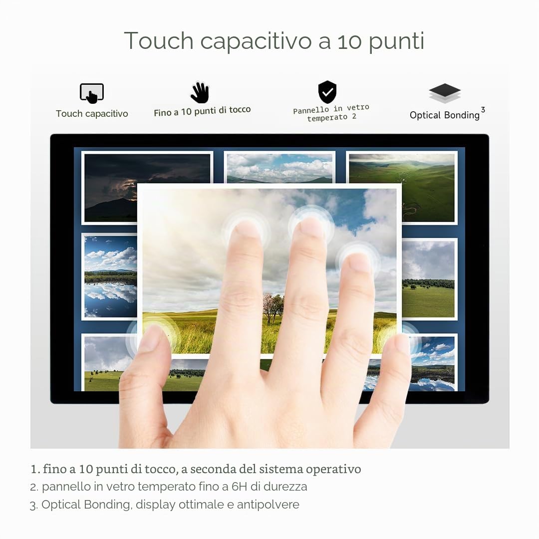 Waveshare Display LCD touch capacitivo da 8 pollici per Raspberry Pi,1280 × 800, pannello di visualizzazione IPS, interfaccia DSI, tocco a 10 punti, a colori, con ampio angolo di visione di 178 °