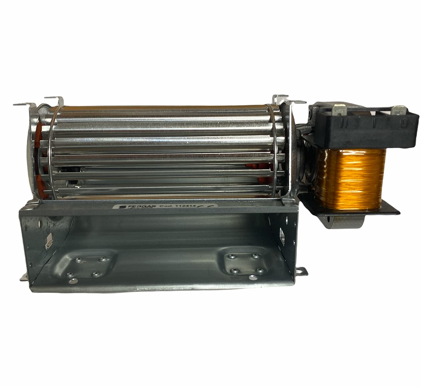 ERICAMBI, Ventilador tangencial para estufas de pellets TGA 60/1-120/15 Emmevi - Fergas 112414, diámetro del ventilador 60 mm, tamaño de la boquilla: 124 x 40 mm, longitud total 185 mm