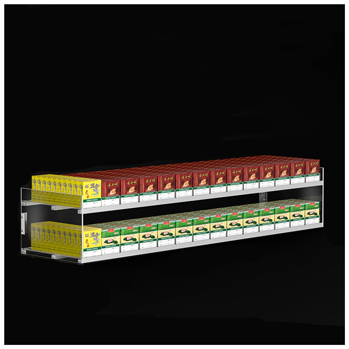 Distributeur automatique de tabac transparent avec poussoir automatique