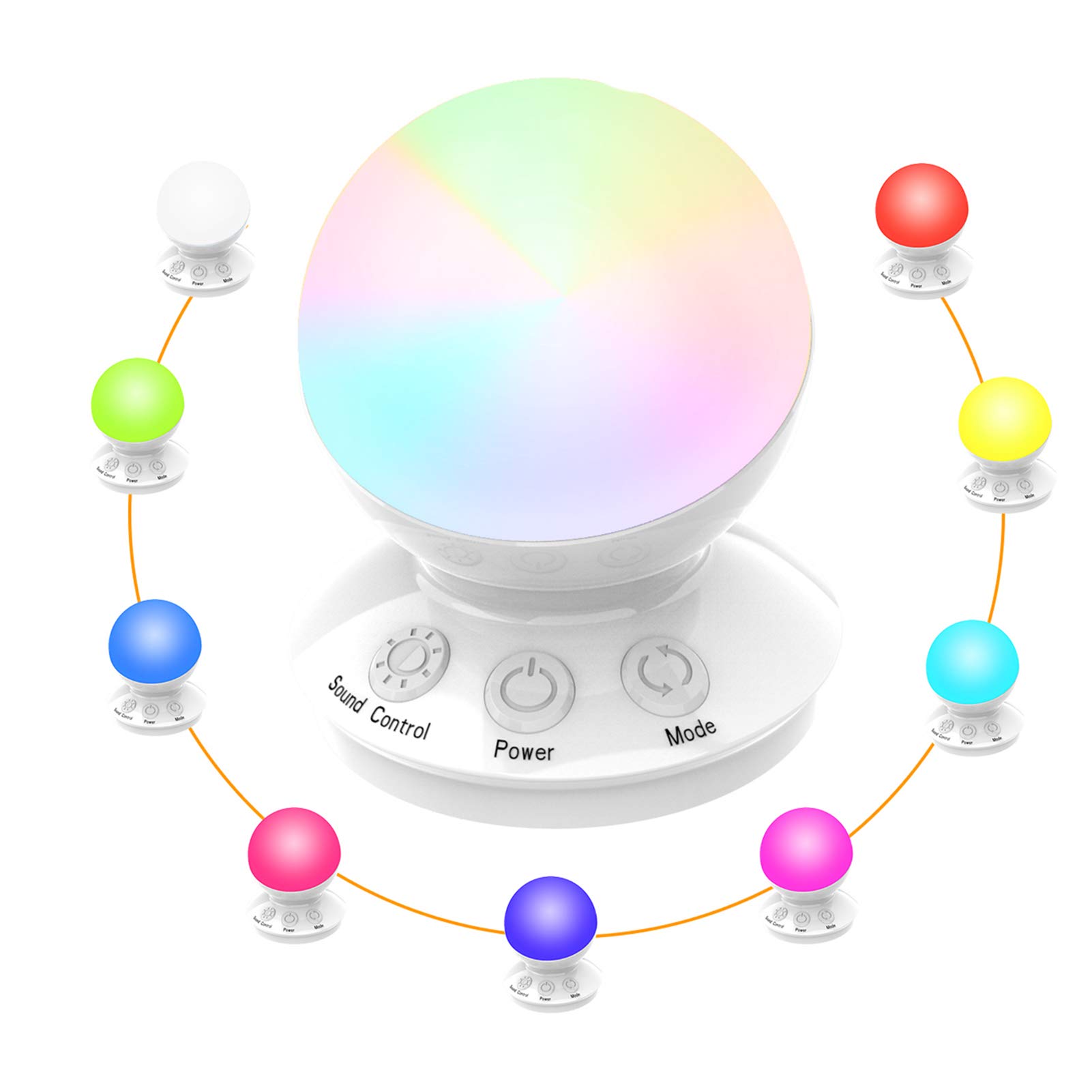 Nincrane Night Light for Kids, Rechargeable Table Lamp with Sound Control & USB Port, Dimmable Warm White Light & Color Changing RGB, Romantic Bed Lamp for Bedroom Game Room, Best Gift for Boys Girls