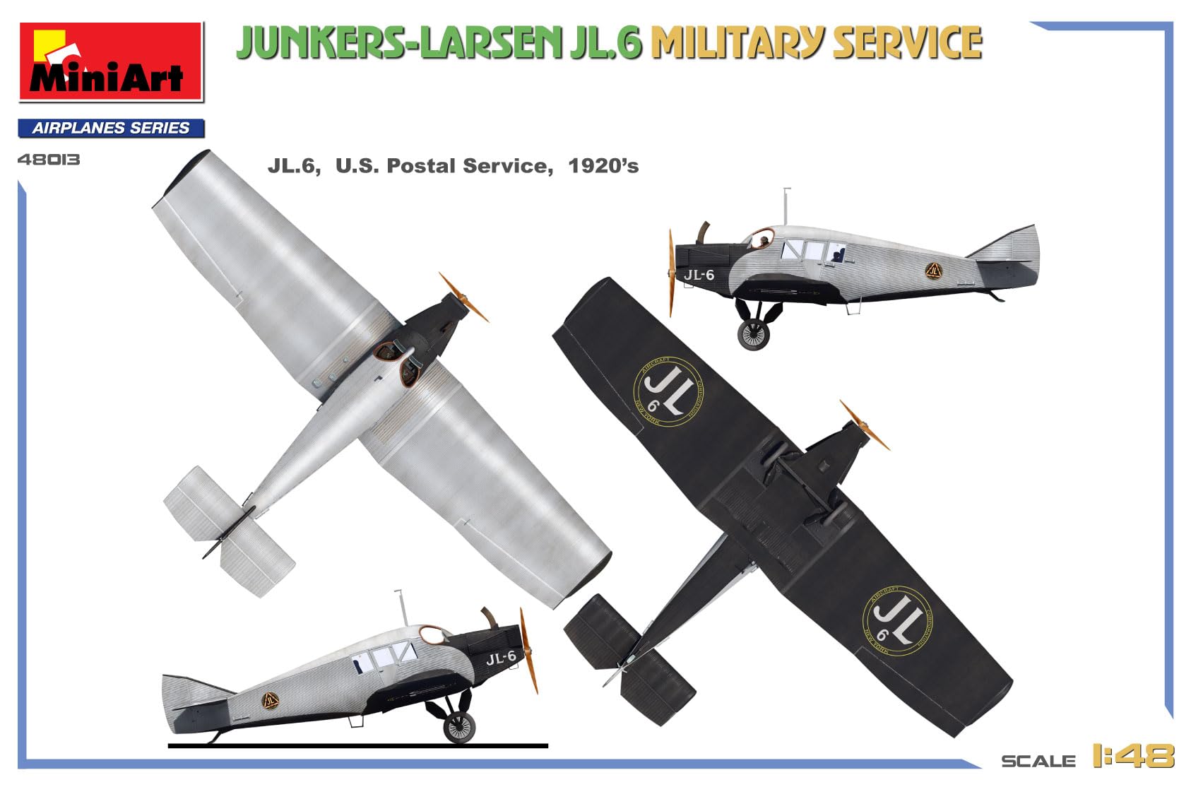 Mini Art 48013 1:48 Junkers-Larsen JL.6. Service Militaire - Reproduction fidèle, modélisme, kit Plastique, Bricolage, Loisirs, Collage, kit modèle, à Assembler